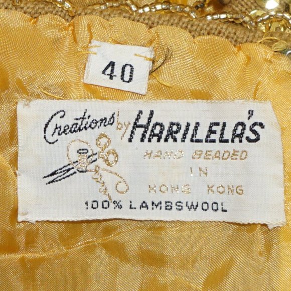 Vintage 1960s Beaded & Sequined Gold Tank Top by Harilela's - Picture 10 of 11